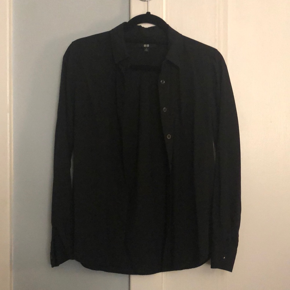 Black Silky Button Down - image 1